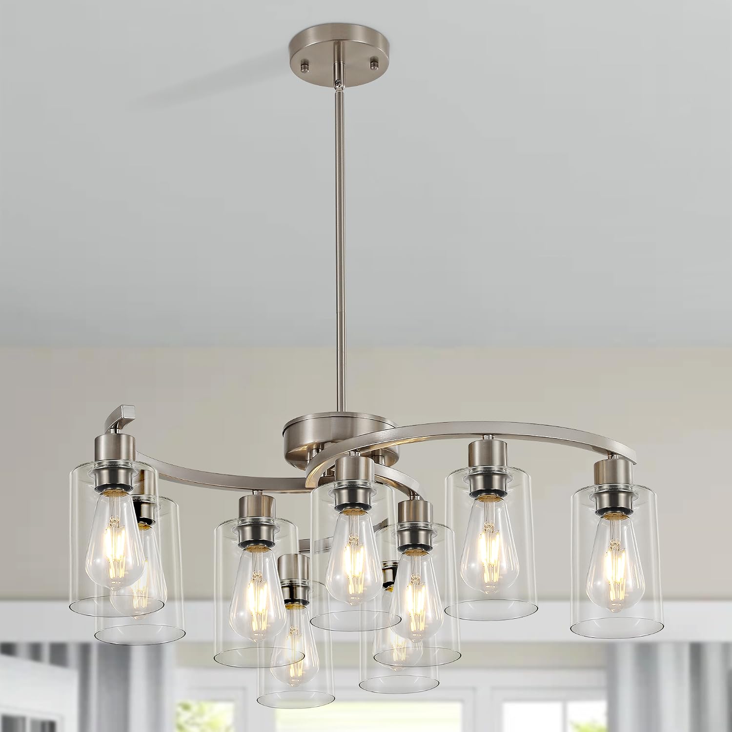 Large Brushed Nickel Kitchen Light
