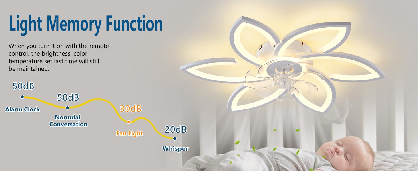 Modern LED Ceiling Fan with Light