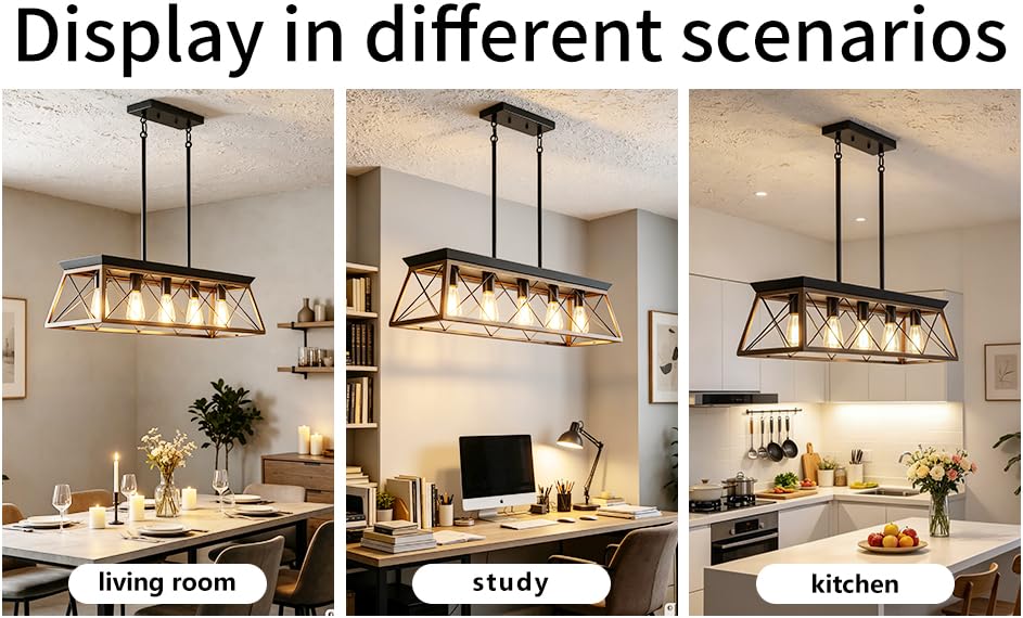 5-Light Industrial Kitchen Island Lighting
