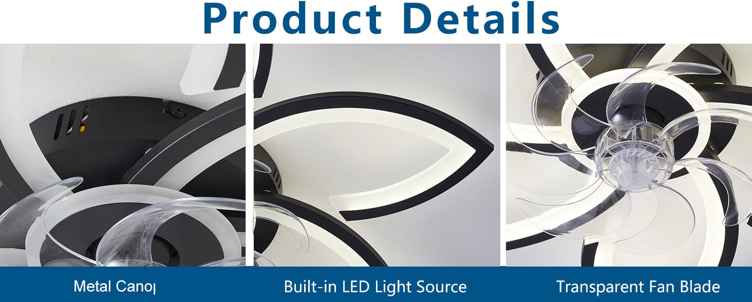Modern LED Ceiling Fan with Light