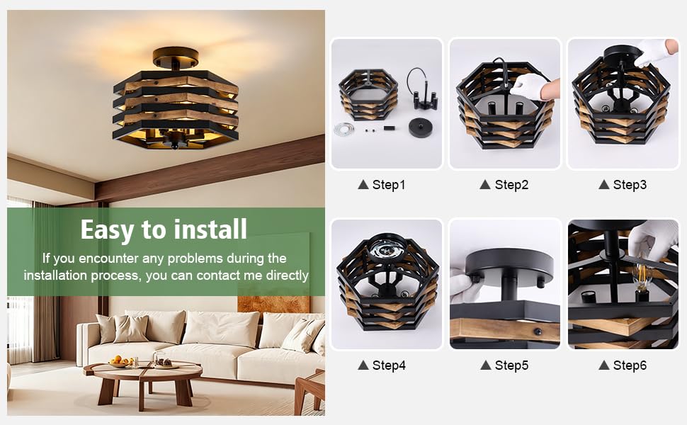 semi flush mount ceiling light