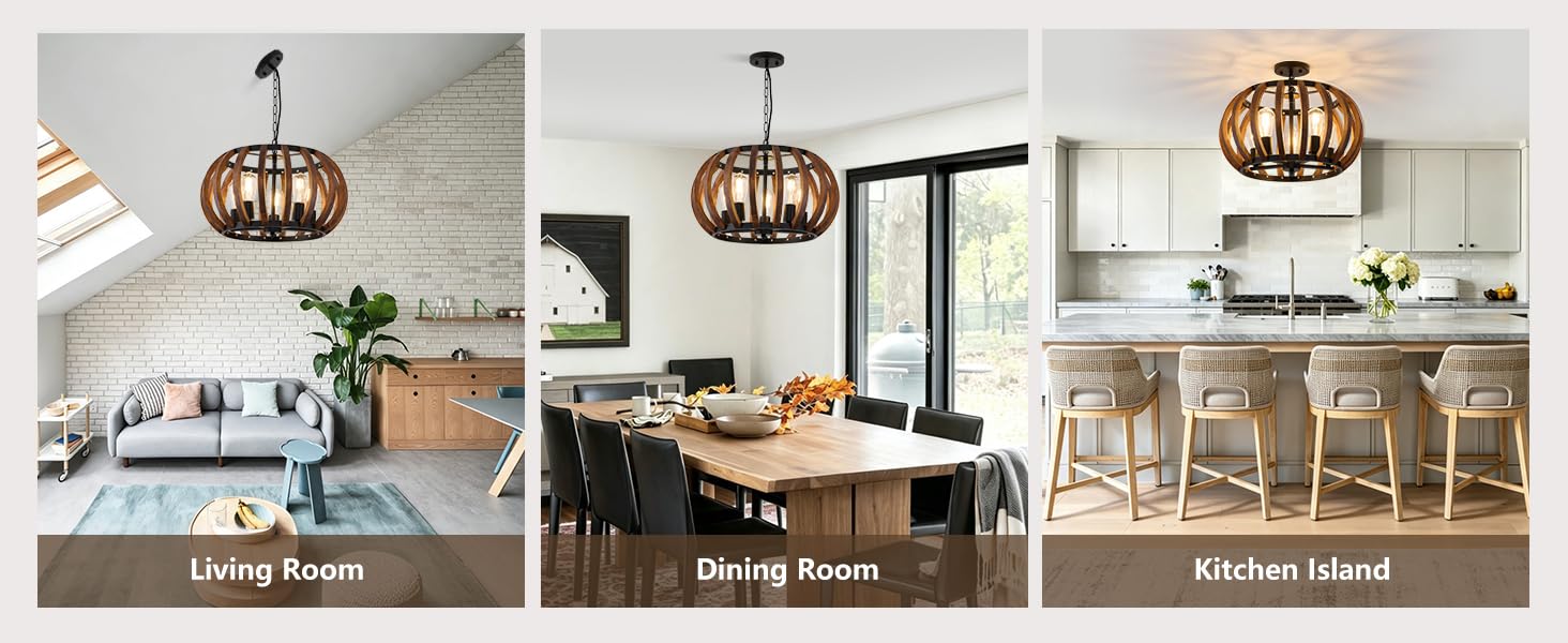Round Chandelier Dining Room Light Fixture Pendant Lighting for Living Room Dining Kitchen Island