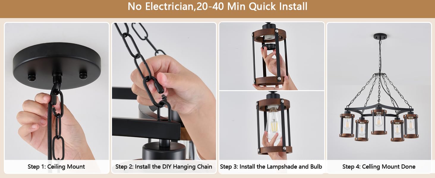 No Electrician,20-40 Min Quick Install
