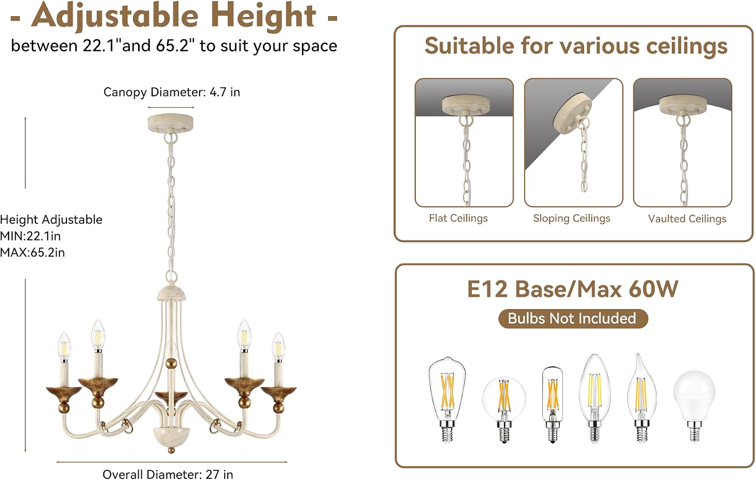 transitional candle chandelier