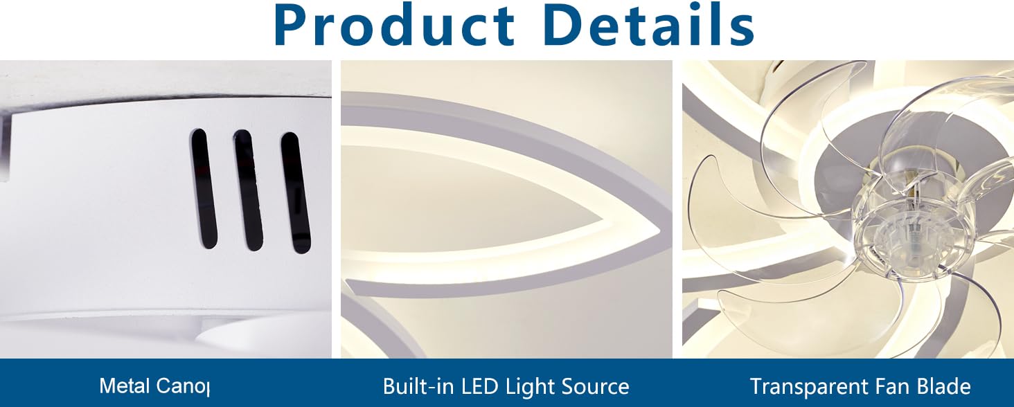 Modern LED Ceiling Fan with Light