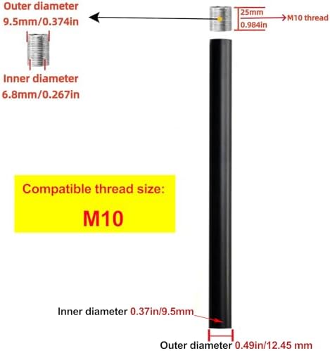 SGLfarmty M10 Extension Poles, 2 Pack 5-Inch Length Adjustable Threaded Rod - Image 3