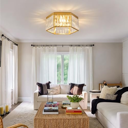 14 In Modern Flush Mount Crystal Ceiling Light Fixture for Hallway Bathroom - Image 6