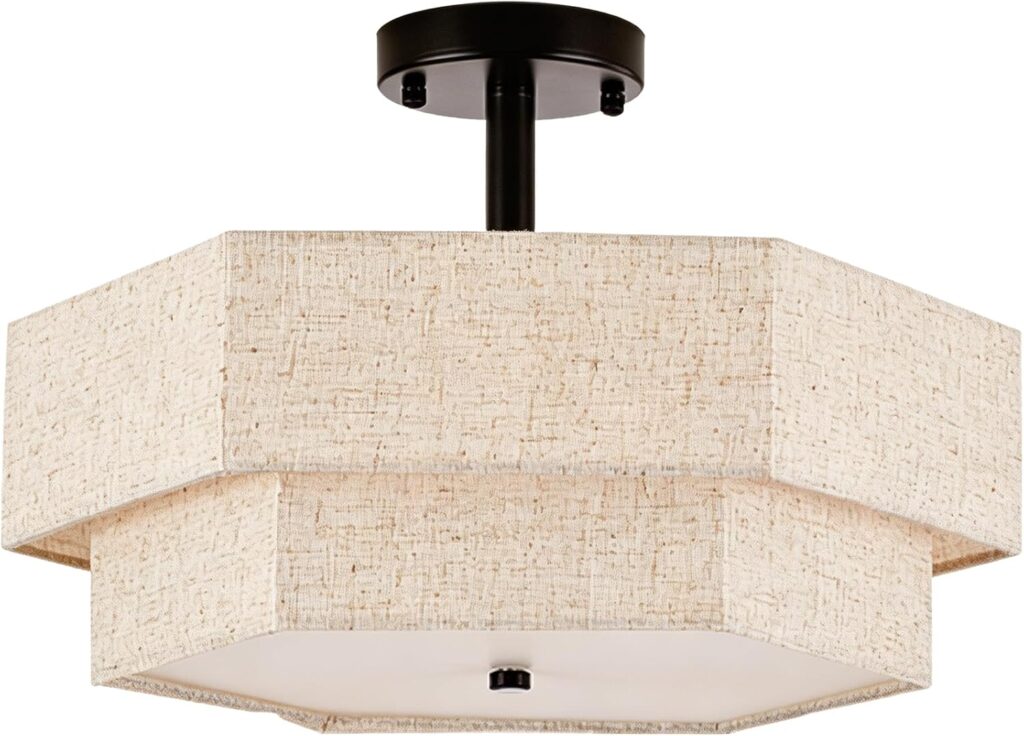 18 In Mini Chandelier, 3-Light Flush Ceiling Light Fixture for Living Room