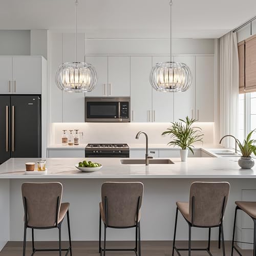 Modern Farmhouse Large Pendant Light, 16.5 Inch Chrome Crystal Chandelier - Image 7