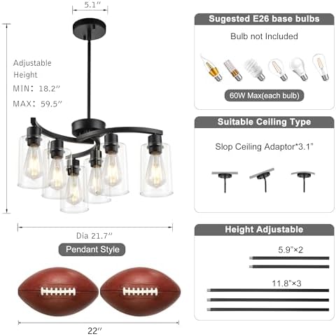 Sigaitwei 6-Light and 9-Light Modern Black Chandeliers - Image 7